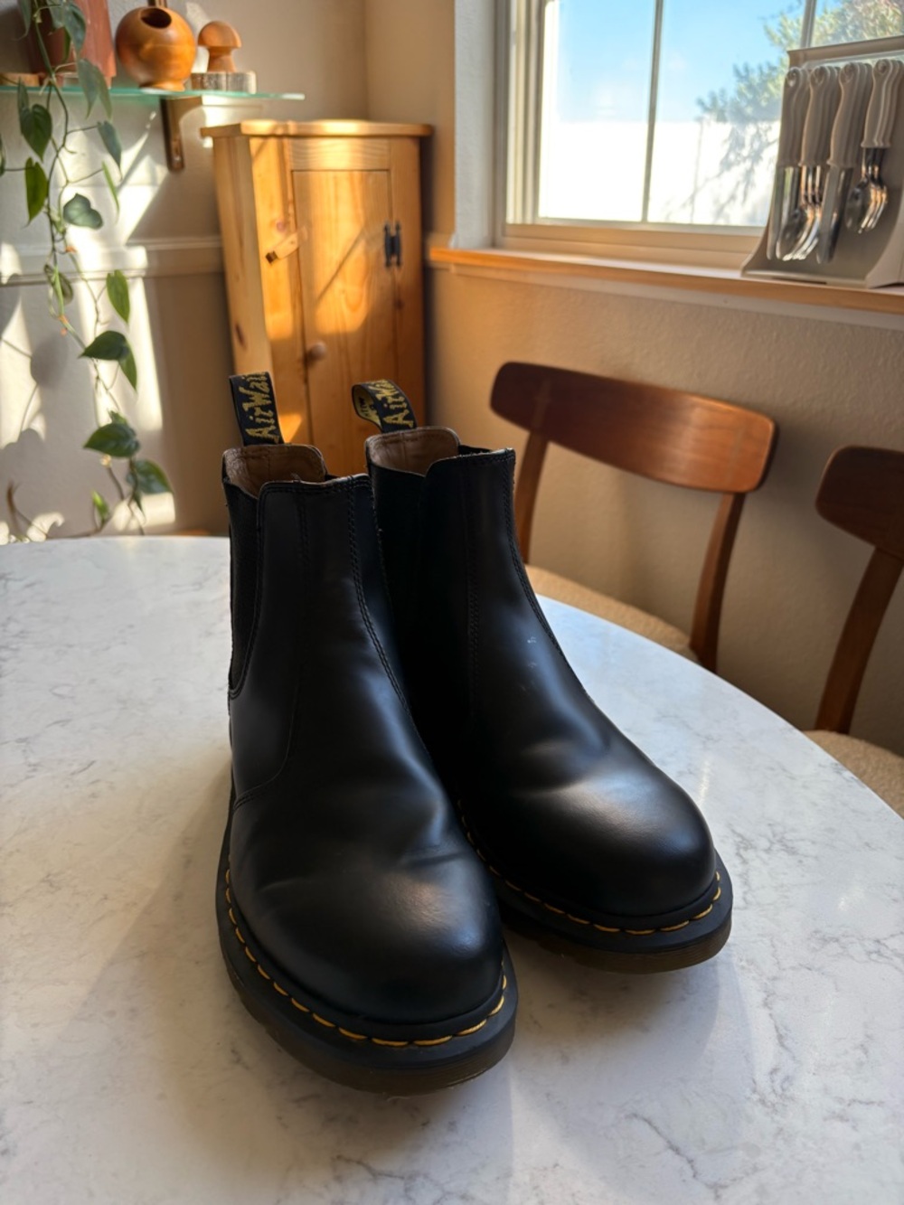 Dr. Martens Black Chukka Boots with Yellow Stitching
